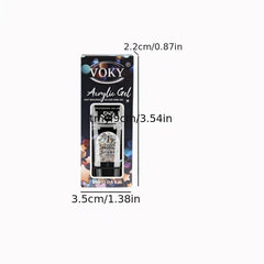 5pcs Reflective Glitter Nail Gel Kit + File Brush, 24pcs Tips for Acrylic Nail