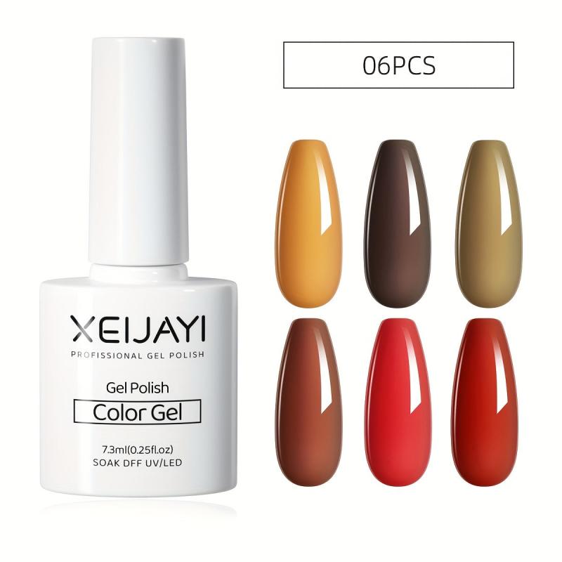 6 Colors Gel Nail Polish Set Soak Off No Wipe Nail Gel Pol