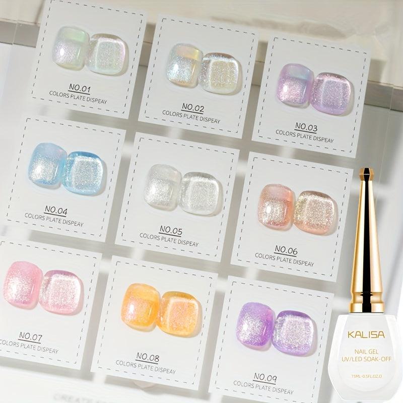 Mermaid Polarized Glitter Gel Nail Polish Pink Purple Shimmer Shell Nail Polish
