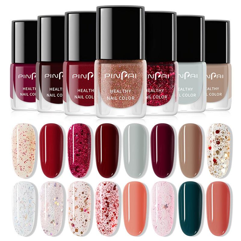 Quick Dry Wine Red Nail Polish Waterproof Non Peelable Glossy Manicure Gift