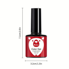 Gel Nail Polish Kit Red Brown Pink Glitter Varnish Set
