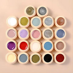 Glitter Sequins Gel Nail Polish Set, Solid Gel Paint Kit for Nail Art