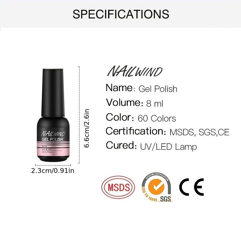 6-Piece Purple Gel Nail Polish Set 8ml - Starter Set for Gel Varnish