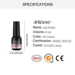 6-Piece Purple Gel Nail Polish Set 8ml - Starter Set for Gel Varnish