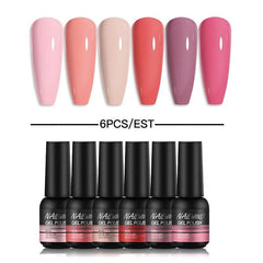 6-Piece Purple Gel Nail Polish Set 8ml - Starter Set for Gel Varnish