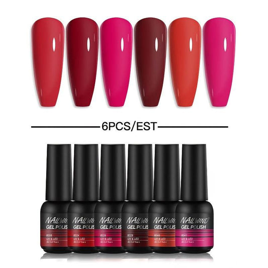 6-Piece Purple Gel Nail Polish Set 8ml - Starter Set for Gel Varnish