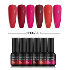 6-Piece Purple Gel Nail Polish Set 8ml - Starter Set for Gel Varnish