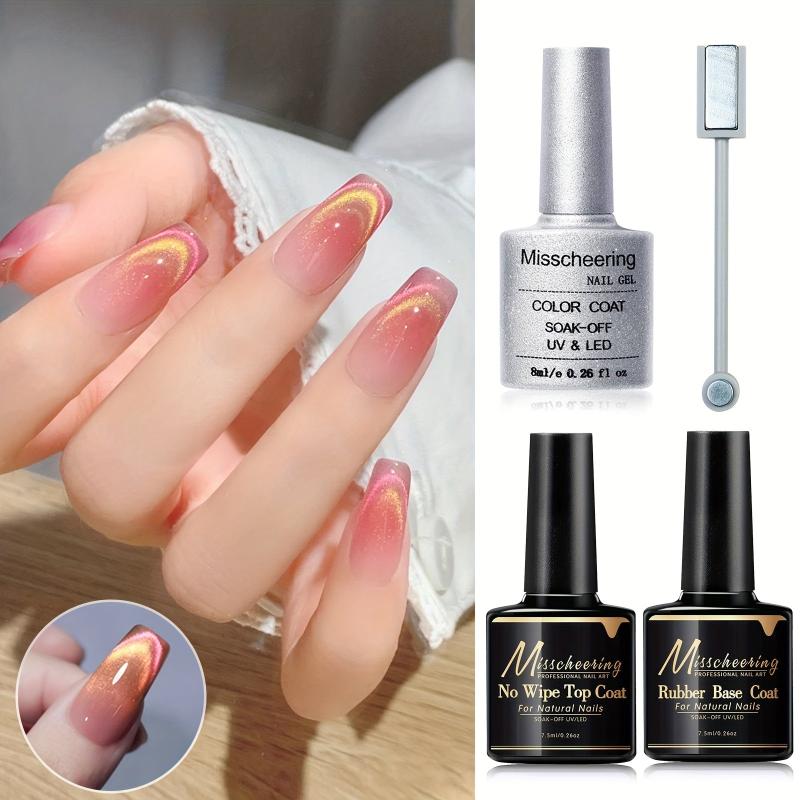 Cat Eye Gel Polish Kit with Base Top Coat & Magnet