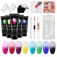 7pcs Temperature Changing Nail Extension Gel Kit