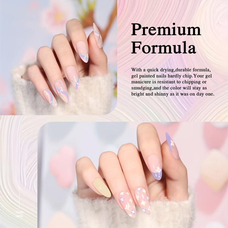 10PCS Soft Candy Colors Gel Nail Polish Set Spring Summer Macaron Shades