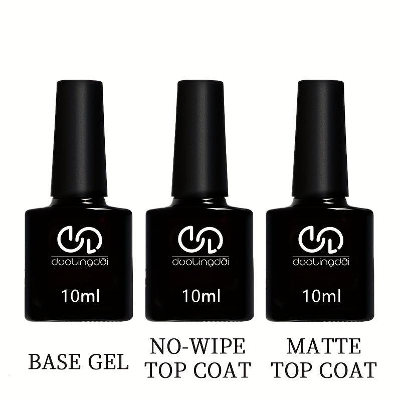 Matte Top Coat Set for Gel Polish Nails - Long Lasting Finish