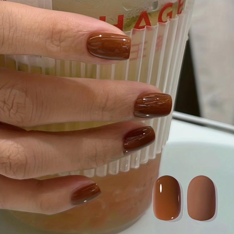 Warm Brown Gel Nail Polish for Autumn & Winter Nail Art