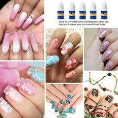 10 Pcs Clear Nail Glue For Acrylic Nails And Nail Art