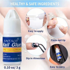 10 Pcs Clear Nail Glue For Acrylic Nails And Nail Art