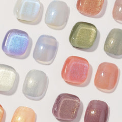 Mermaid Purple Yellow Glitter Gel Polish Kit