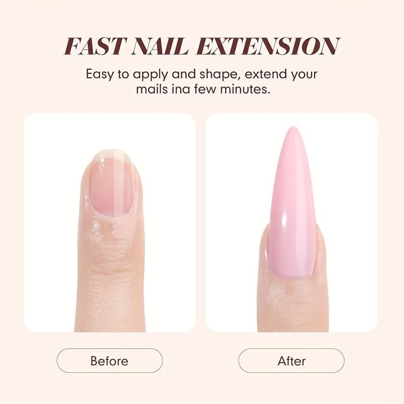 Complete Acrylic Nail Kit - Clear Pink Nude Powder