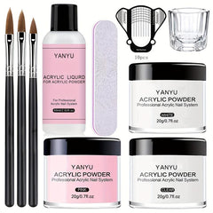 Complete Acrylic Nail Kit - Clear Pink Nude Powder