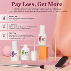 Dip Powder Nail Kit Starter 4 Colors Nude Pink Glitters Acrylic Dipping Powder