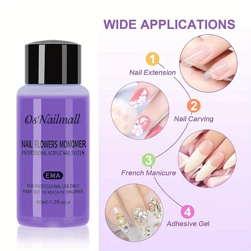 Acrylic Nail Kit For Beginners Clear Pink Acrylic Powder Non Yellowing Liquid