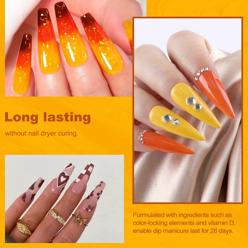 0.5oz X 6 Colors Dipping Powder Set Yellow Orange Red