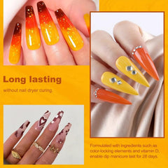 0.5oz X 6 Colors Dipping Powder Set Yellow Orange Red