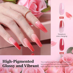 4 Color Dip Powder Nail Kit Starter Set with Mood Temperature Change