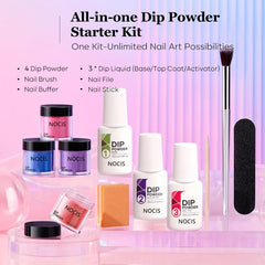 4 Color Dip Powder Nail Kit Starter Set with Mood Temperature Change