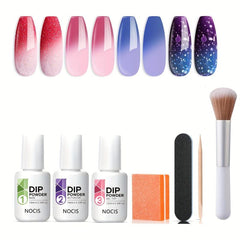 4 Color Dip Powder Nail Kit Starter Set with Mood Temperature Change