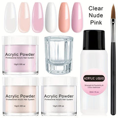 Acrylic Nail Enhancement Set Powder for Beginners Nail Extension Carving