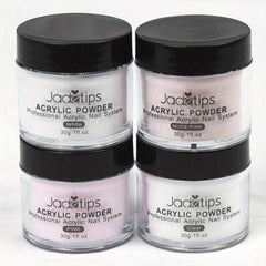 4pcs 30g Acrylic Powder Pink Clear Nude Crystal Polymer Nail Art DIY Set