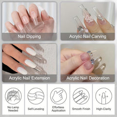 Clear Acrylic Dip Powder for Nail Extension 2-in-1 French Nail Art Manicure