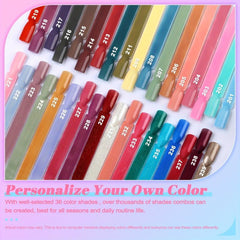36 Colors Dip Powder Starter Kit Green Pink Red And Purple Glitter