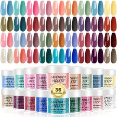 36 Colors Dip Powder Starter Kit Green Pink Red And Purple Glitter