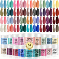 36 Colors Dip Powder Starter Kit Green Pink Red And Purple Glitter