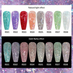Colorful Glossy Glitter Nail Gel Polish