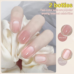 2pcs Milky Nude & Milky Soak Off Gel Polish Kit 10ML Salon At Home Manicure