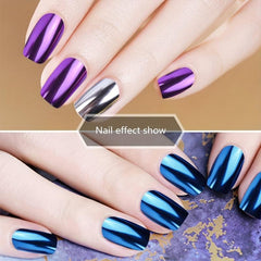 8 Colors Nail Powder Kit Gel Polish Mirror Effect Holographic