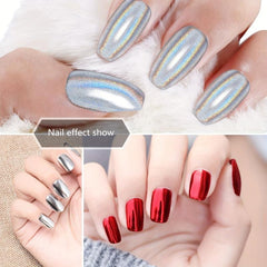 8 Colors Nail Powder Kit Gel Polish Mirror Effect Holographic