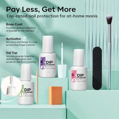 11 pcs Dip Powder Nail Kit 4 Colors Haze Gray Dark Green Basic Liquid Set