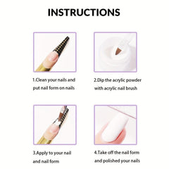 5pc Glow In The Dark Nail Acrylic Powder Set Nail Art Decorations