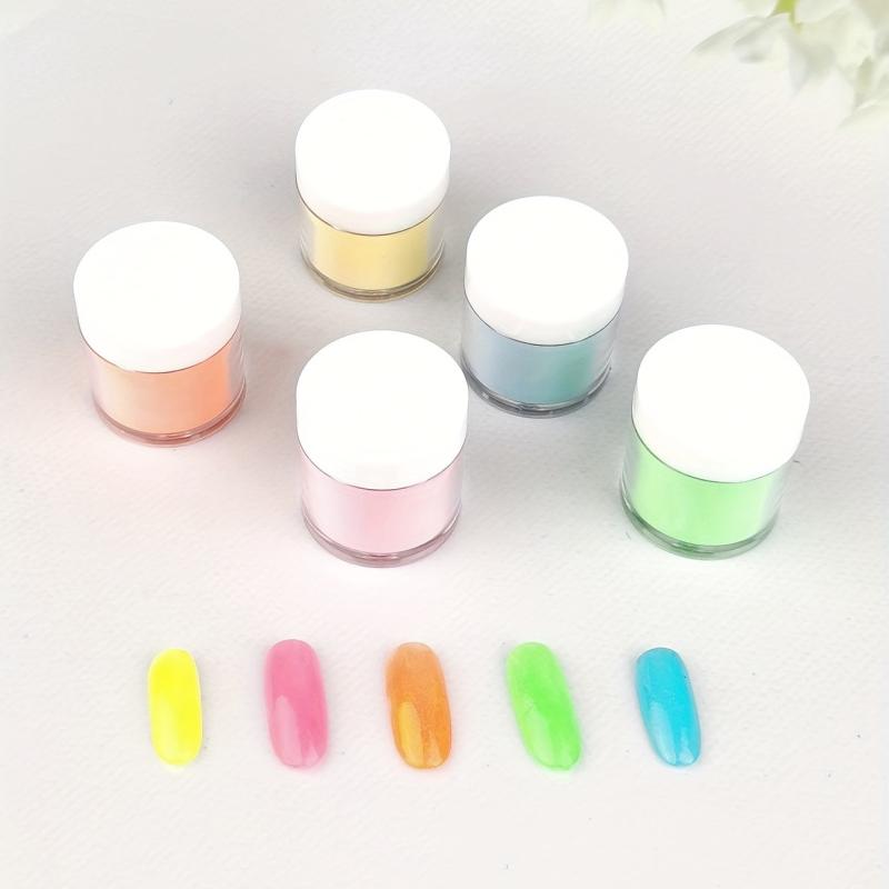 5pc Glow In The Dark Nail Acrylic Powder Set Nail Art Decorations