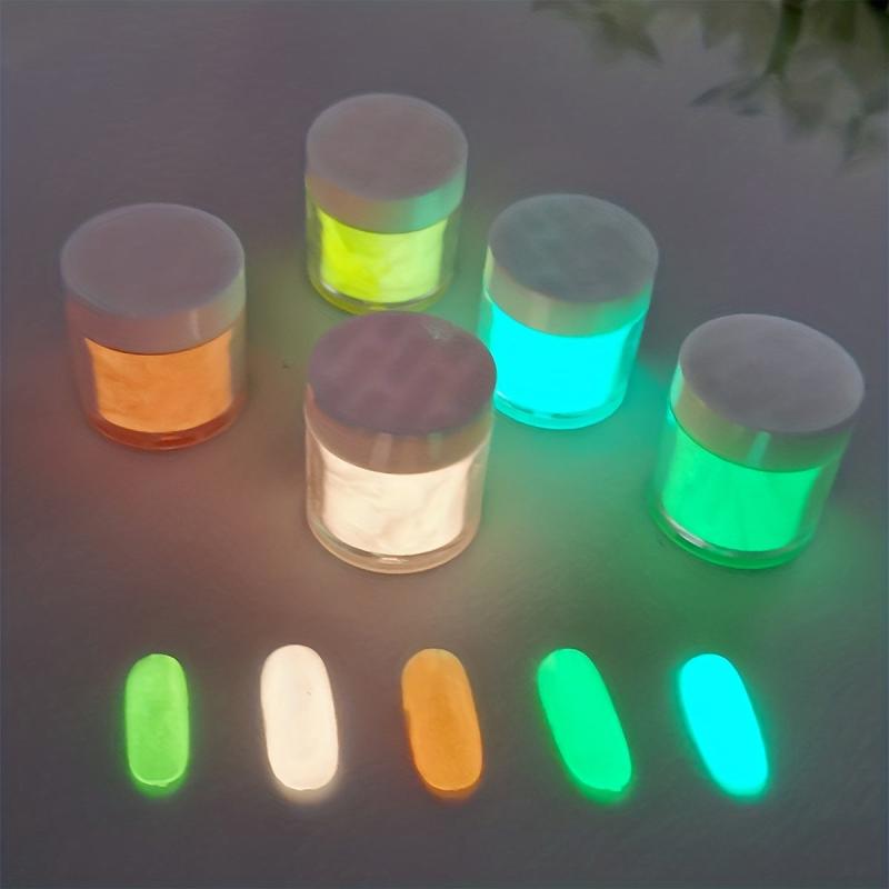 5pc Glow In The Dark Nail Acrylic Powder Set Nail Art Decorations