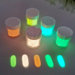 5pc Glow In The Dark Nail Acrylic Powder Set Nail Art Decorations