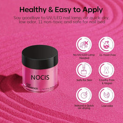 11 Pcs Dip Powder Nail Kit Starter 4 Colors Hot Pink Purple Mint Green Fluoresce