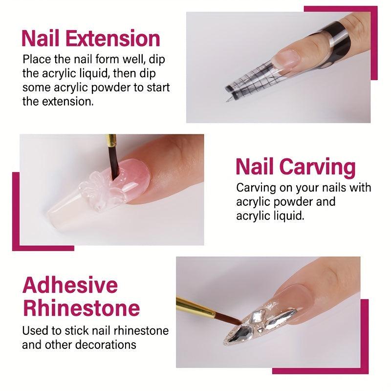 Acrylic Nail Powder Monomer Liquid Nail Art Manicure Set Kit