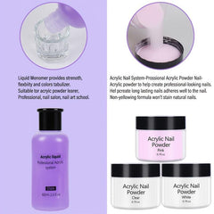 Acrylic Nail Powder Monomer Liquid Nail Art Manicure Set Kit