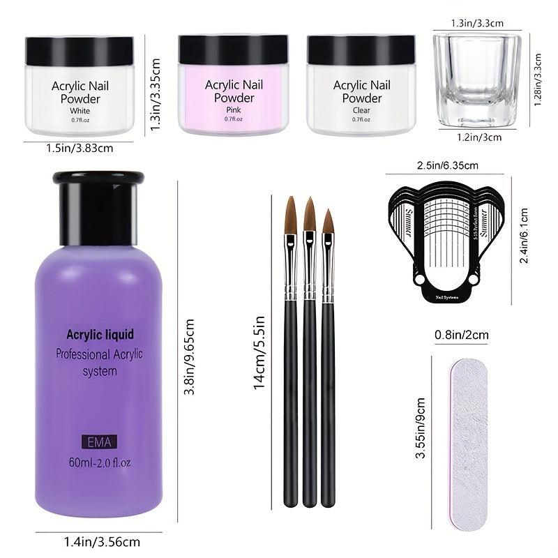 Acrylic Nail Powder Monomer Liquid Nail Art Manicure Set Kit