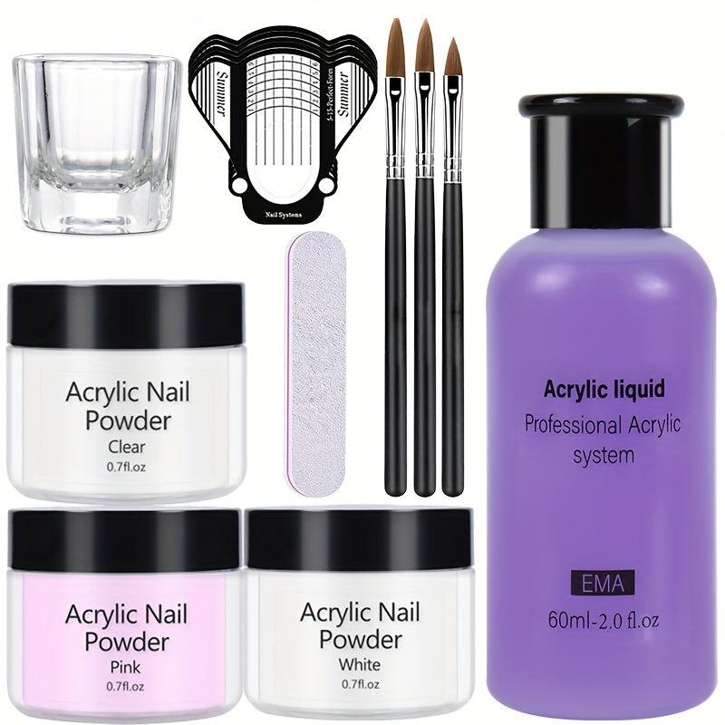 Acrylic Nail Powder Monomer Liquid Nail Art Manicure Set Kit