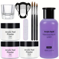 Acrylic Nail Powder Monomer Liquid Nail Art Manicure Set Kit