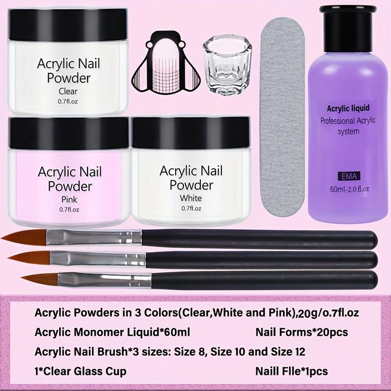 Acrylic Nail Powder Monomer Liquid Nail Art Manicure Set Kit